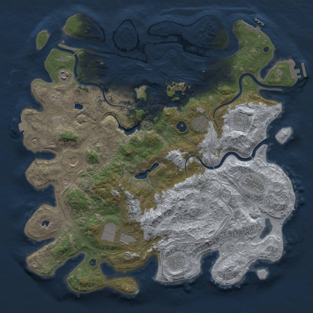 Rust Map: Procedural Map, Size: 4500, Seed: 379166303, 15 Monuments