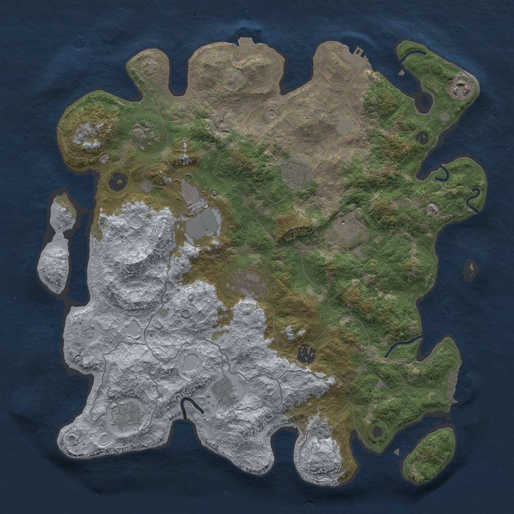 Rust Map: Procedural Map, Size: 4150, Seed: 274506558, 18 Monuments