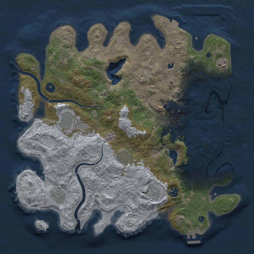 Rust Map: Procedural Map, Size: 4000, Seed: 2064056320, 15 Monuments