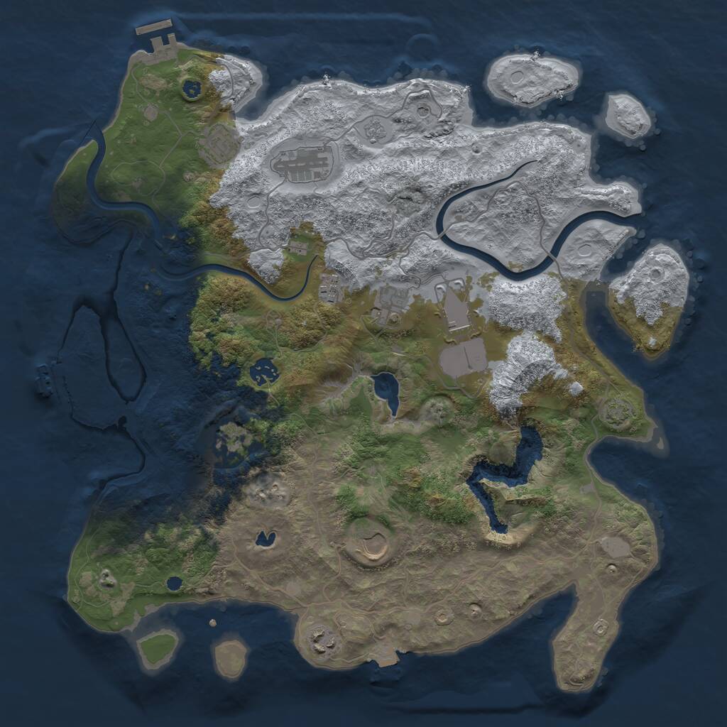 Rust Map: Procedural Map, Size: 4000, Seed: 746262946, 15 Monuments
