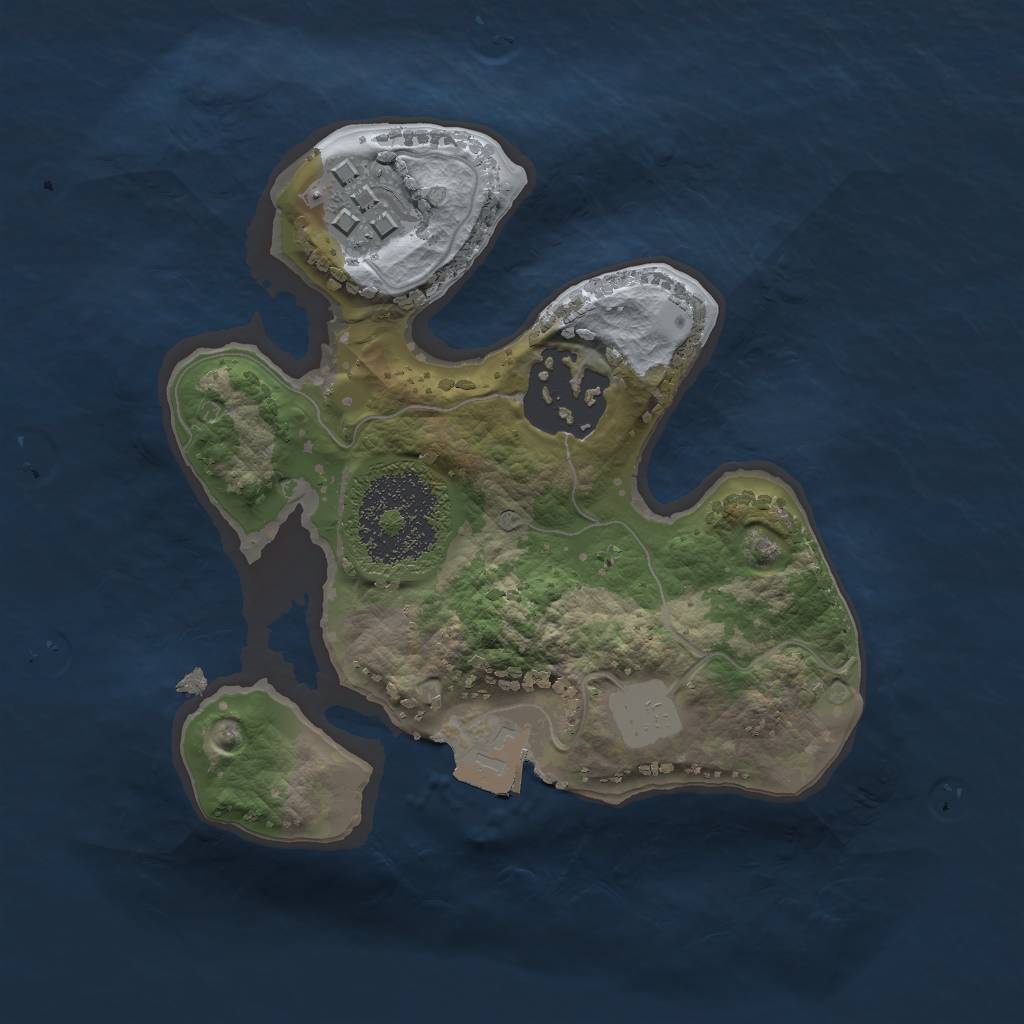 Rust Map: Procedural Map, Size: 1750, Seed: 1710241729, 5 Monuments