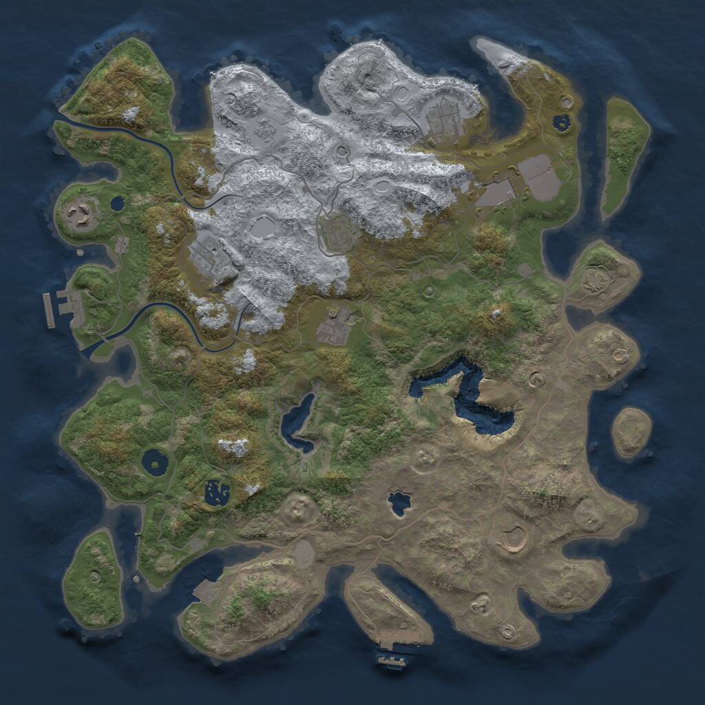 Rust Map: Procedural Map, Size: 4000, Seed: 1259397261, 14 Monuments