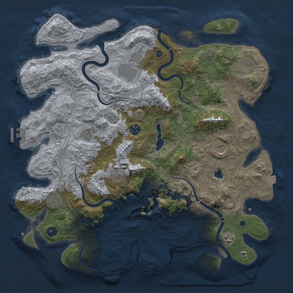 Rust Map: Procedural Map, Size: 4250, Seed: 548506414, 15 Monuments