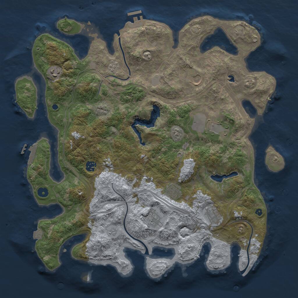 Rust Map: Procedural Map, Size: 4250, Seed: 1017196350, 14 Monuments