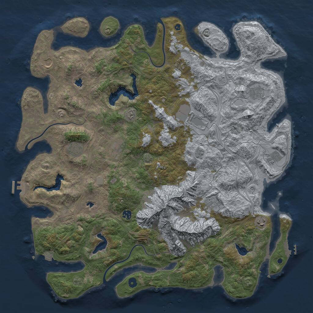 Rust Map: Procedural Map, Size: 5000, Seed: 4846741, 17 Monuments