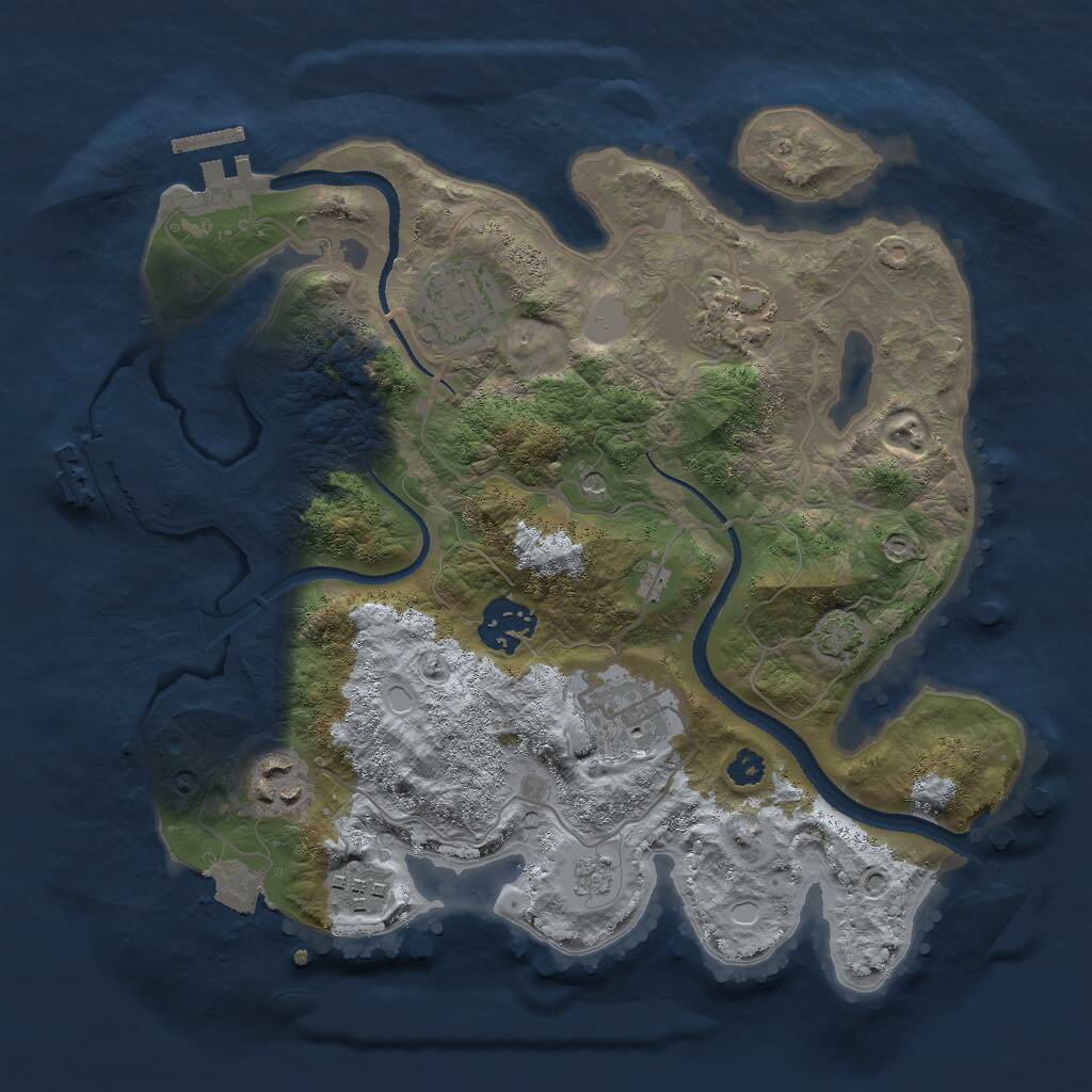 Rust Map: Procedural Map, Size: 3000, Seed: 388578019, 12 Monuments