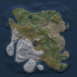 Thumbnail Rust Map: Procedural Map, Size: 3000, Seed: 1165715678, 10 Monuments