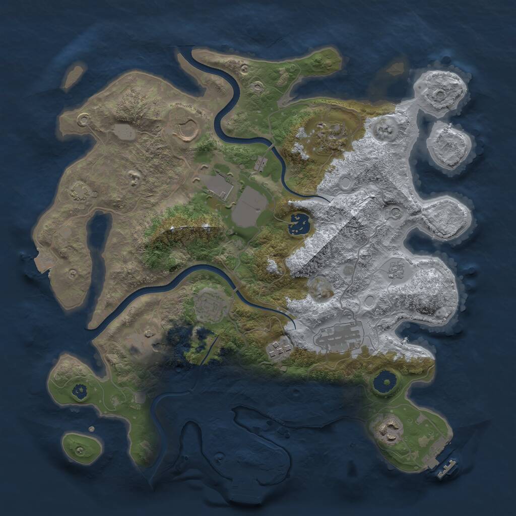 Rust Map: Procedural Map, Size: 3500, Seed: 97156, 15 Monuments