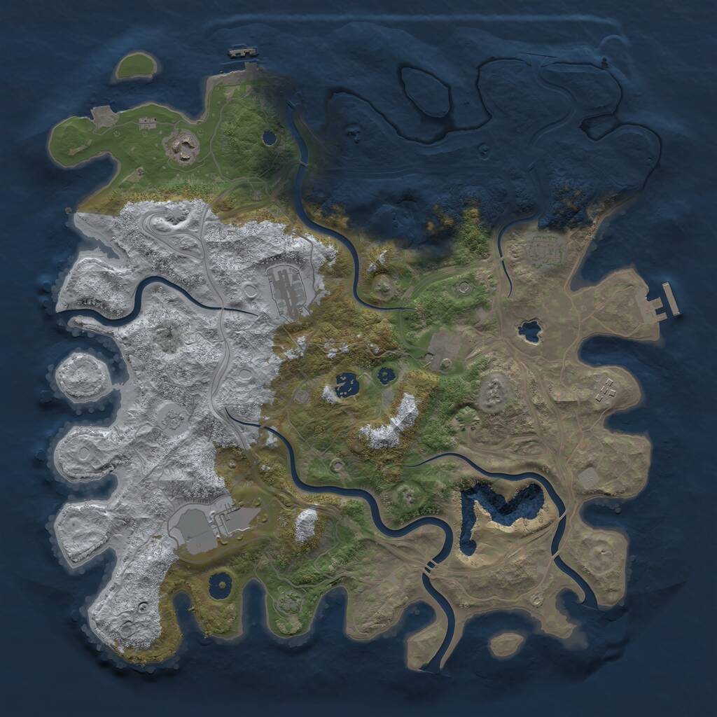 Rust Map: Procedural Map, Size: 4250, Seed: 1595149610, 13 Monuments