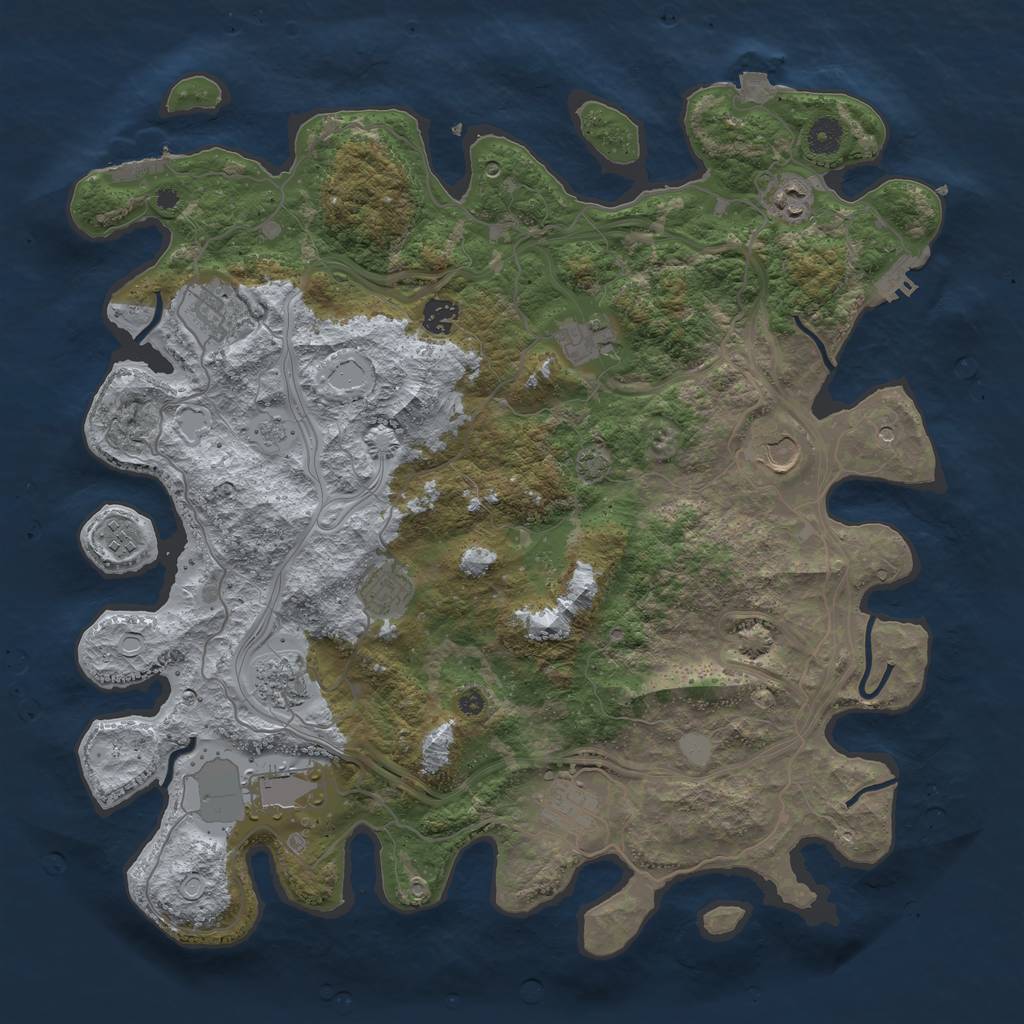 Rust Map: Procedural Map, Size: 4250, Seed: 1595149610, 18 Monuments