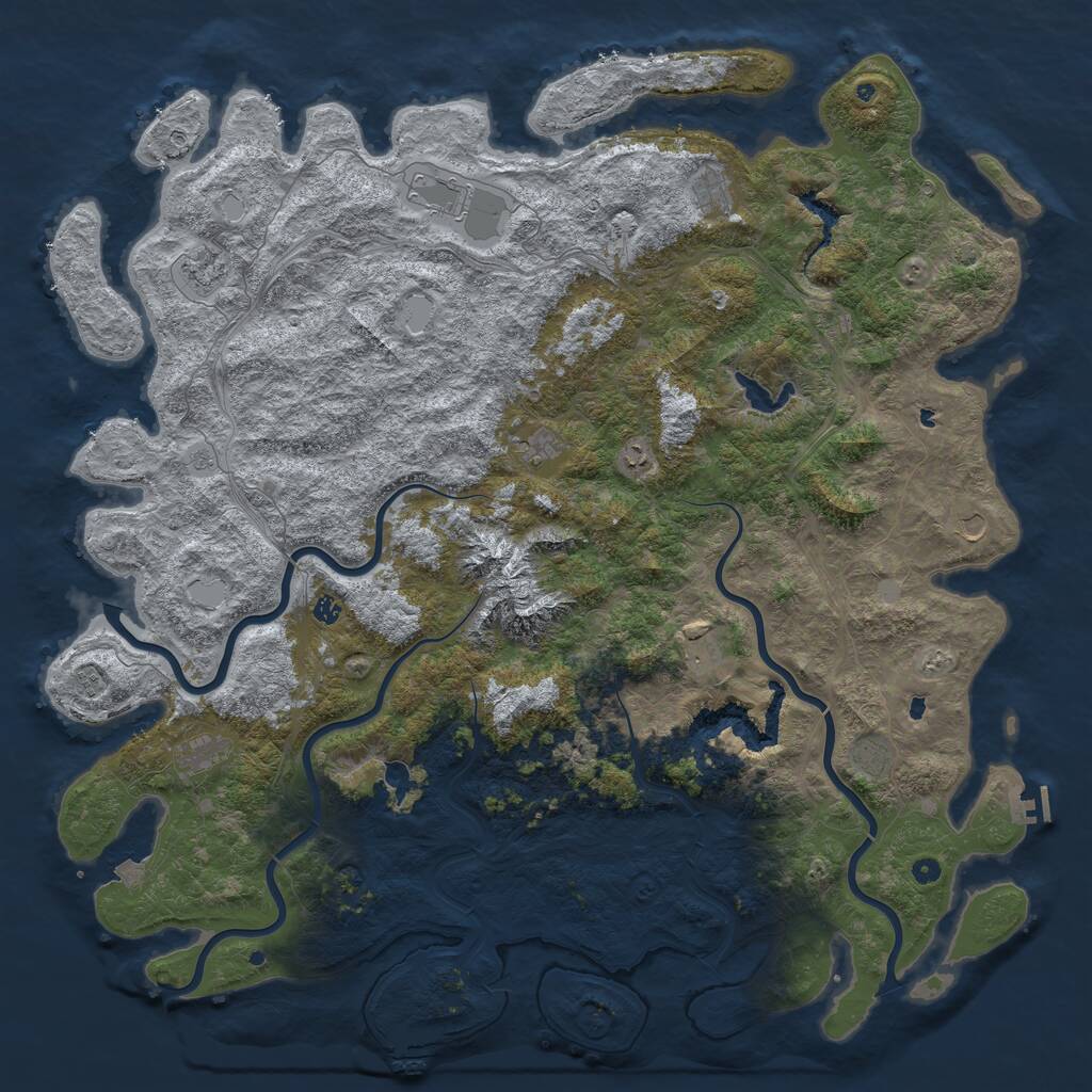 Rust Map: Procedural Map, Size: 6000, Seed: 217516694, 17 Monuments