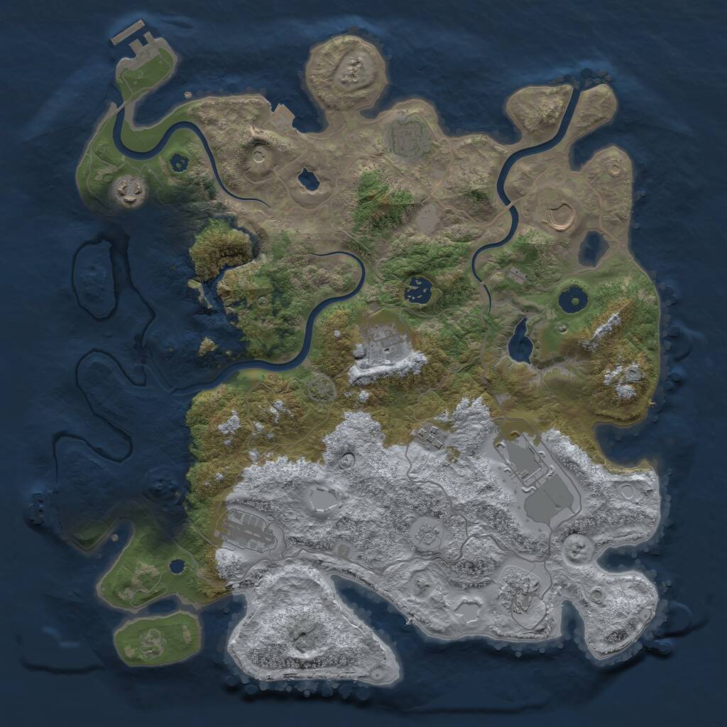 Rust Map: Procedural Map, Size: 4000, Seed: 2041920097, 15 Monuments