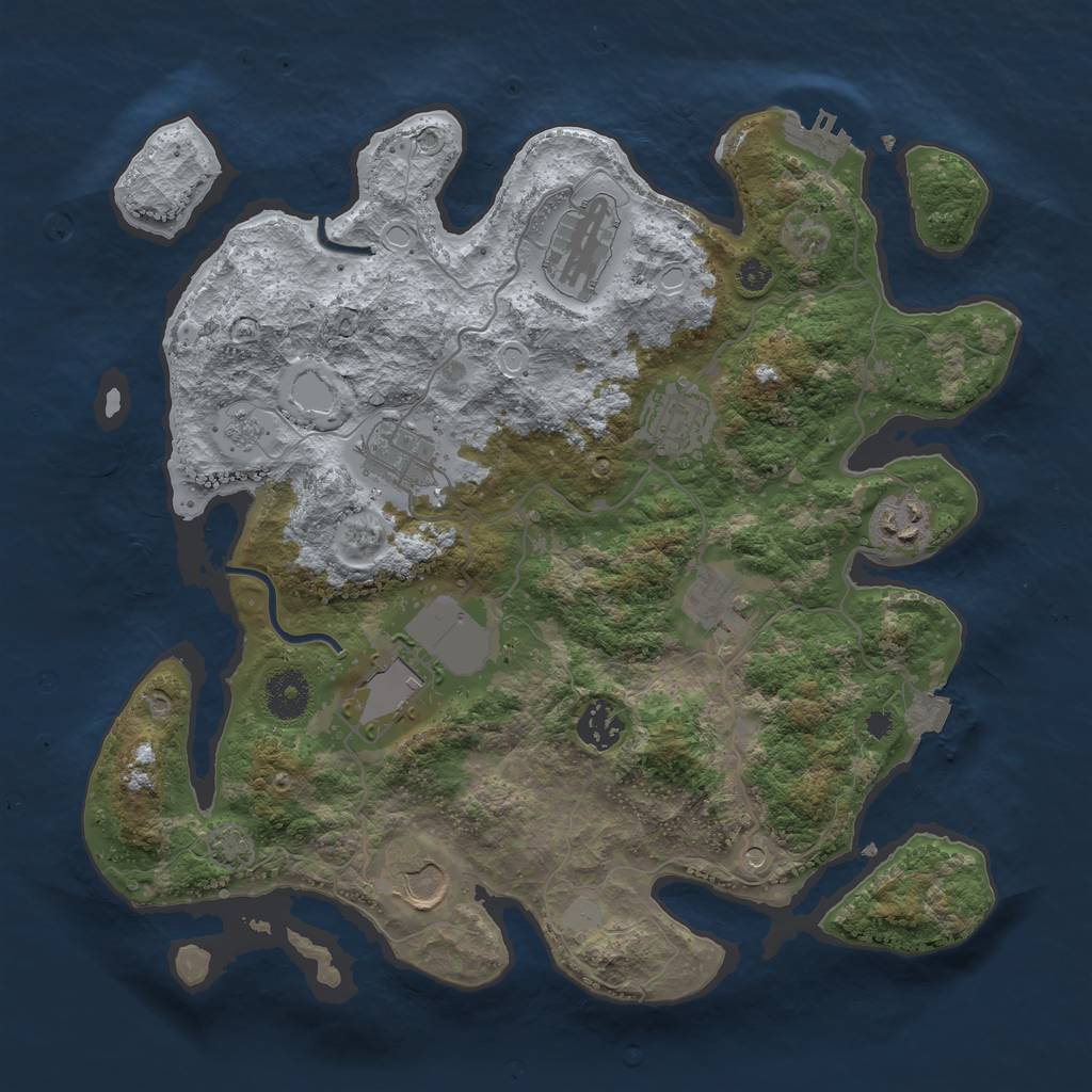 Rust Map: Procedural Map, Size: 3500, Seed: 2121949493, 15 Monuments