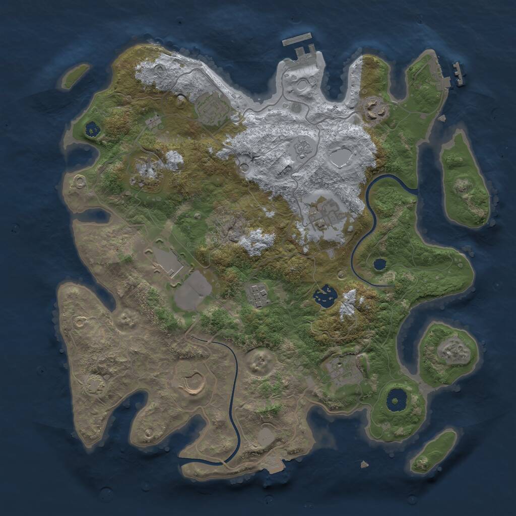 Rust Map: Procedural Map, Size: 3500, Seed: 429246582, 15 Monuments