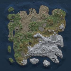 Thumbnail Rust Map: Procedural Map, Size: 3500, Seed: 1765139847, 17 Monuments