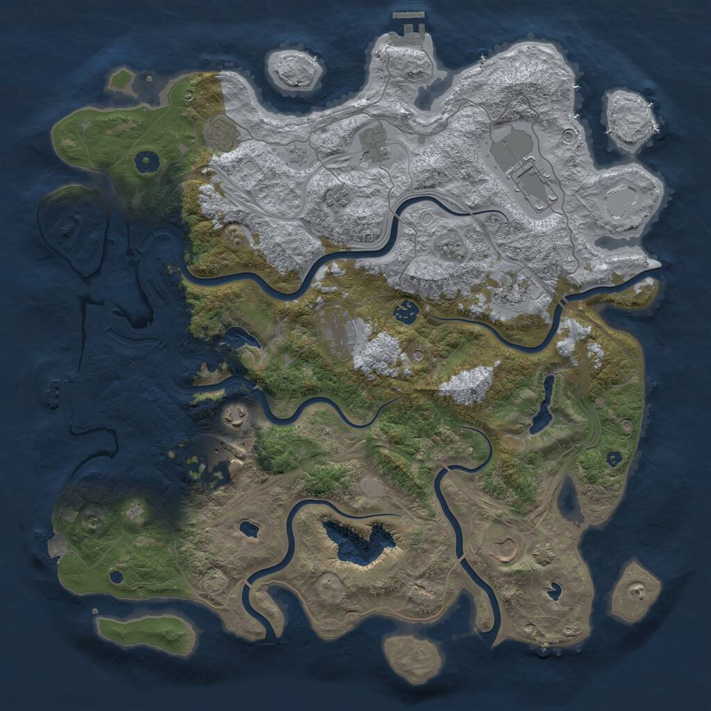 Rust Map: Procedural Map, Size: 4500, Seed: 1342482849, 16 Monuments