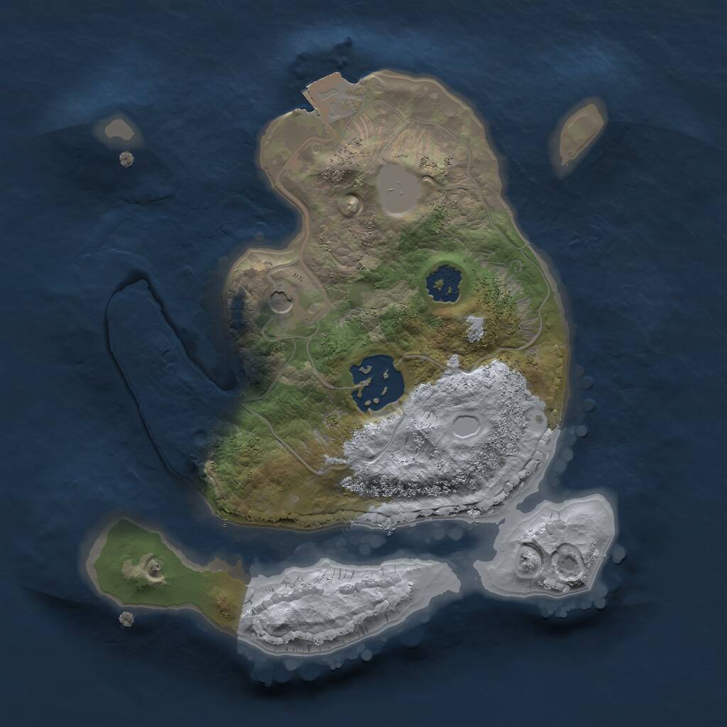 Rust Map: Procedural Map, Size: 2000, Seed: 1245249680, 3 Monuments