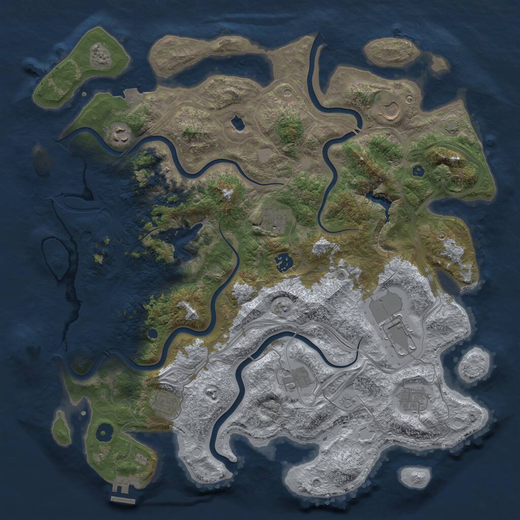 Rust Map: Procedural Map, Size: 4300, Seed: 3111, 14 Monuments
