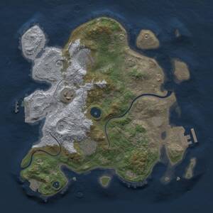 Thumbnail Rust Map: Procedural Map, Size: 3000, Seed: 6897041, 9 Monuments