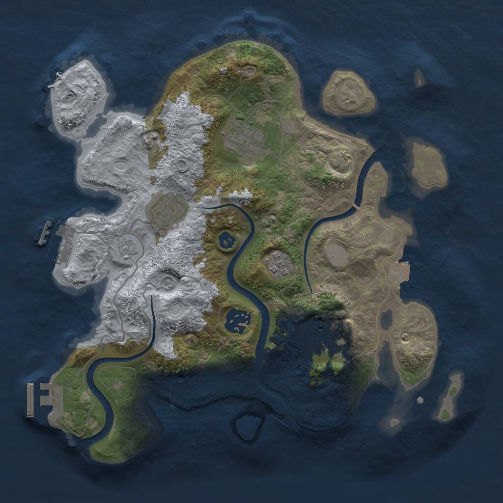 Rust Map: Procedural Map, Size: 3000, Seed: 6897041, 11 Monuments