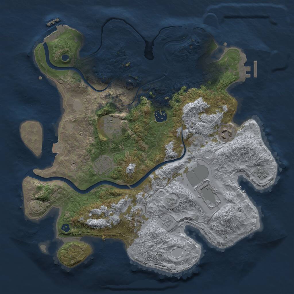 Rust Map: Procedural Map, Size: 3500, Seed: 238915353, 13 Monuments
