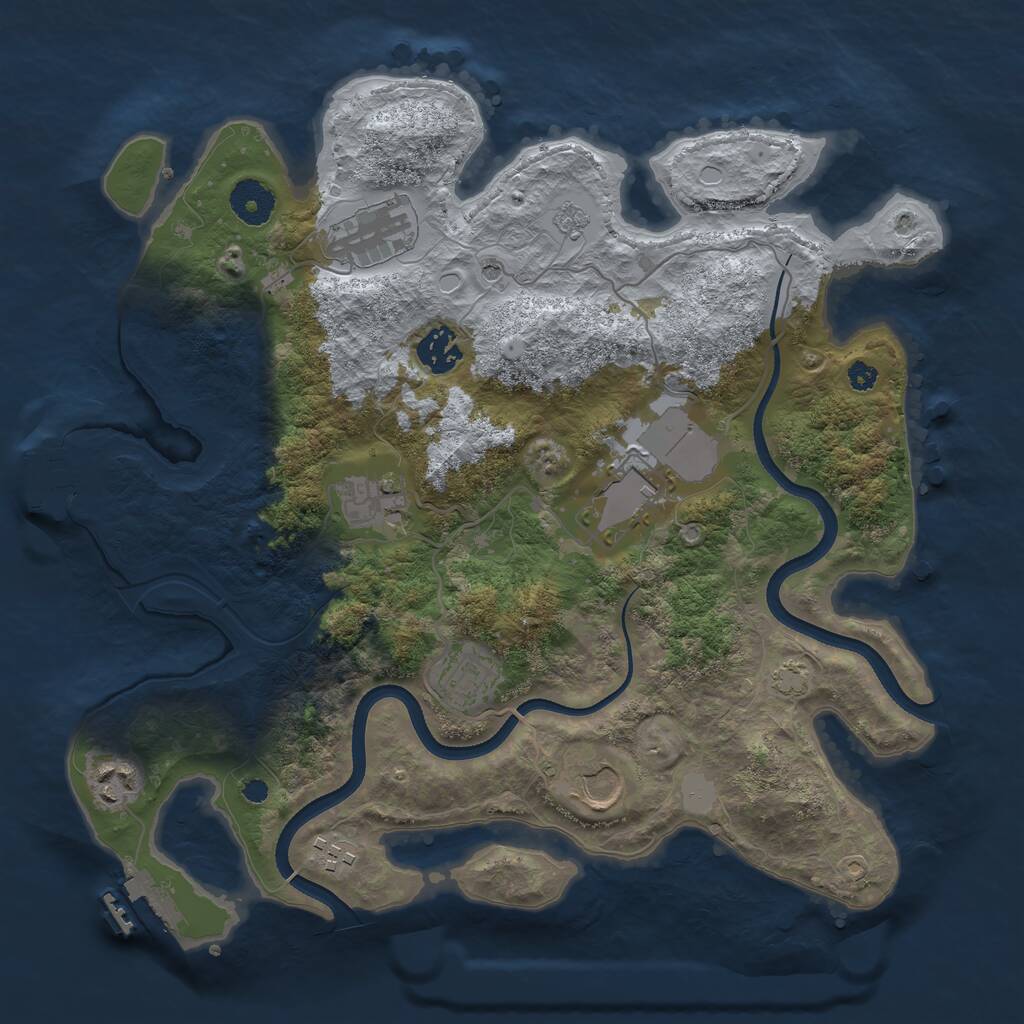Rust Map: Procedural Map, Size: 3500, Seed: 57428427, 14 Monuments