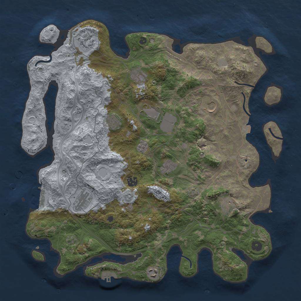Rust Map: Procedural Map, Size: 4250, Seed: 1948838254, 19 Monuments