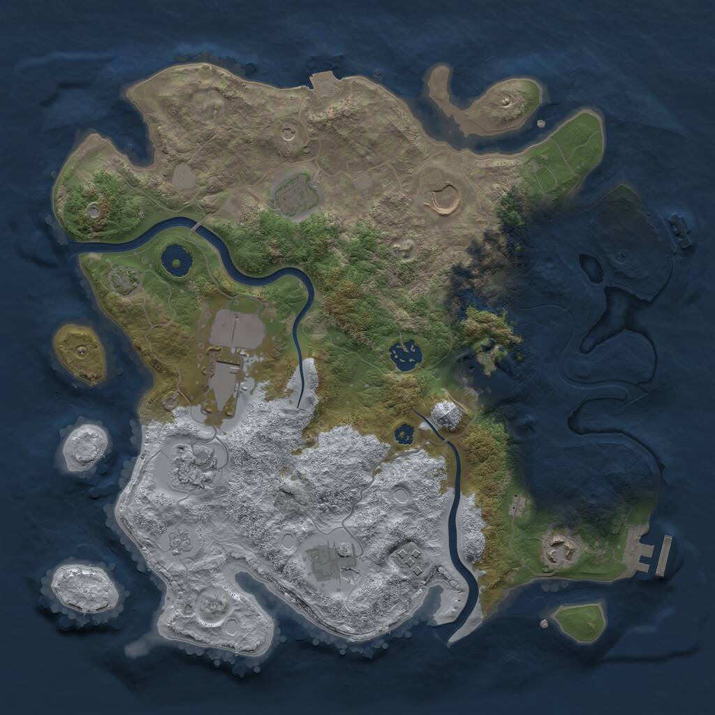 Rust Map: Procedural Map, Size: 3500, Seed: 41984161, 15 Monuments