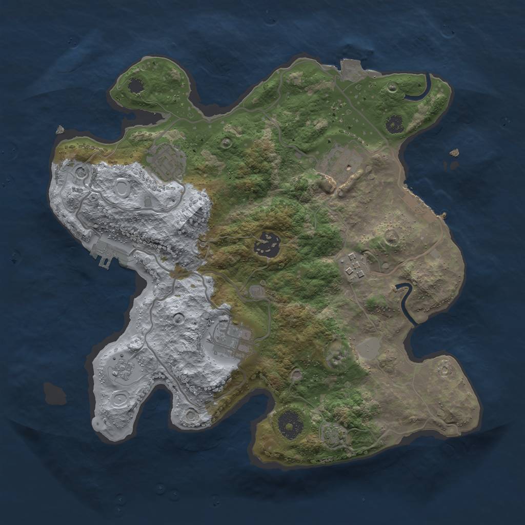 Rust Map: Procedural Map, Size: 3000, Seed: 104277178, 13 Monuments