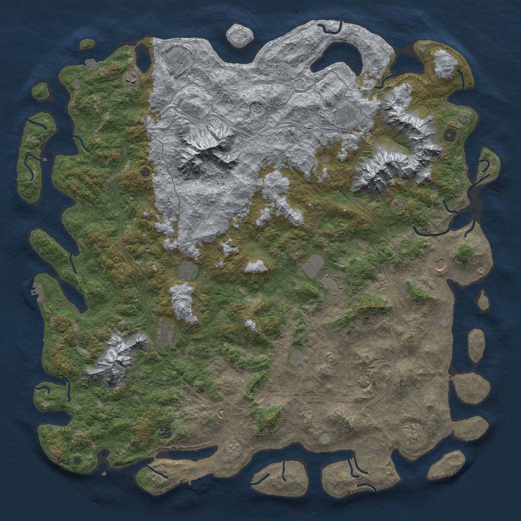 Rust Map: Procedural Map, Size: 6000, Seed: 86753109, 19 Monuments