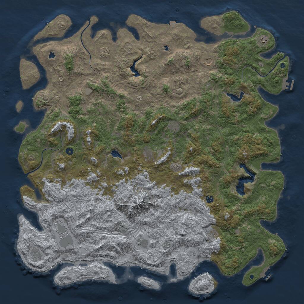 Rust Map: Procedural Map, Size: 6000, Seed: 1461102084, 17 Monuments