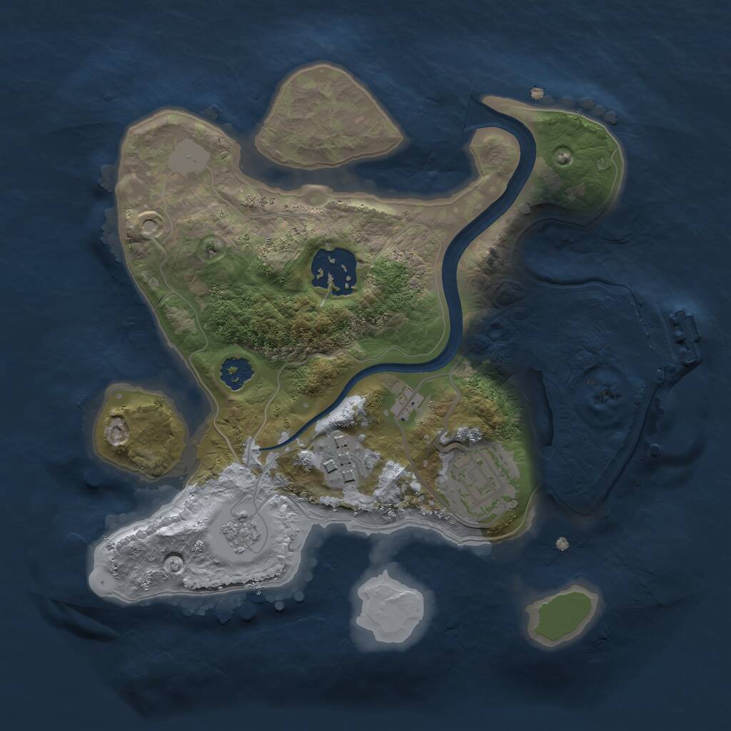 Rust Map: Procedural Map, Size: 2300, Seed: 876478903, 6 Monuments