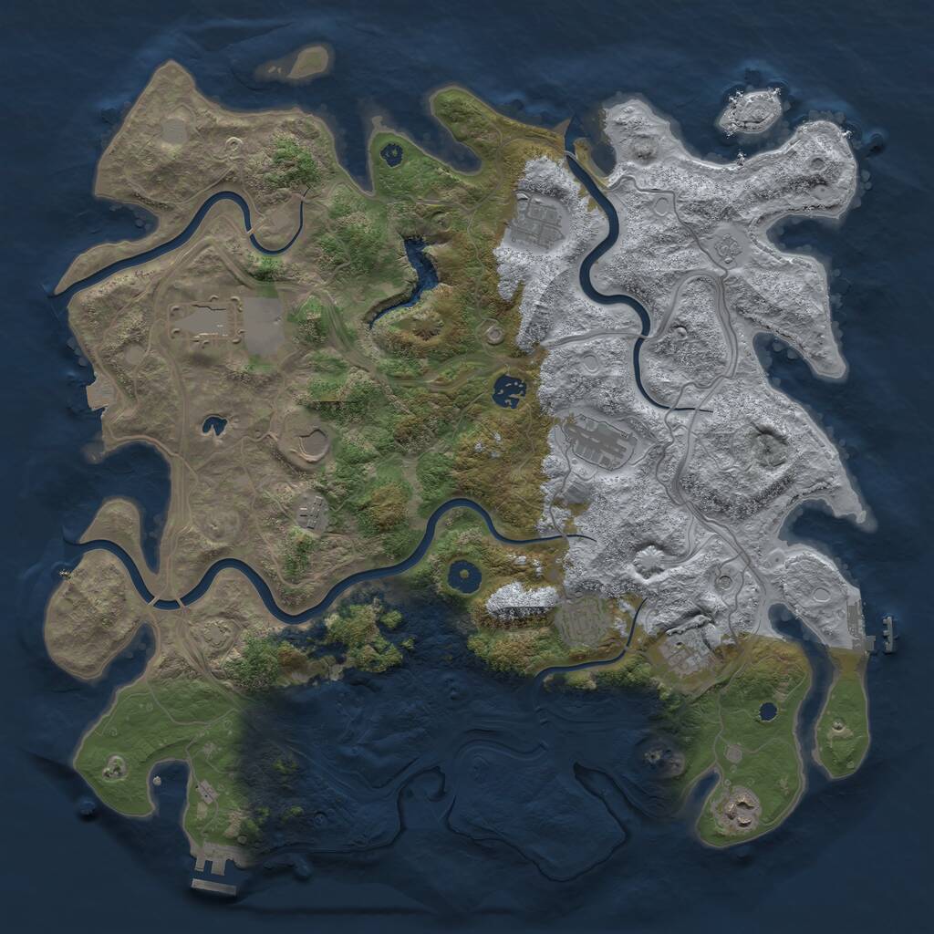 Rust Map: Procedural Map, Size: 4250, Seed: 942594424, 15 Monuments
