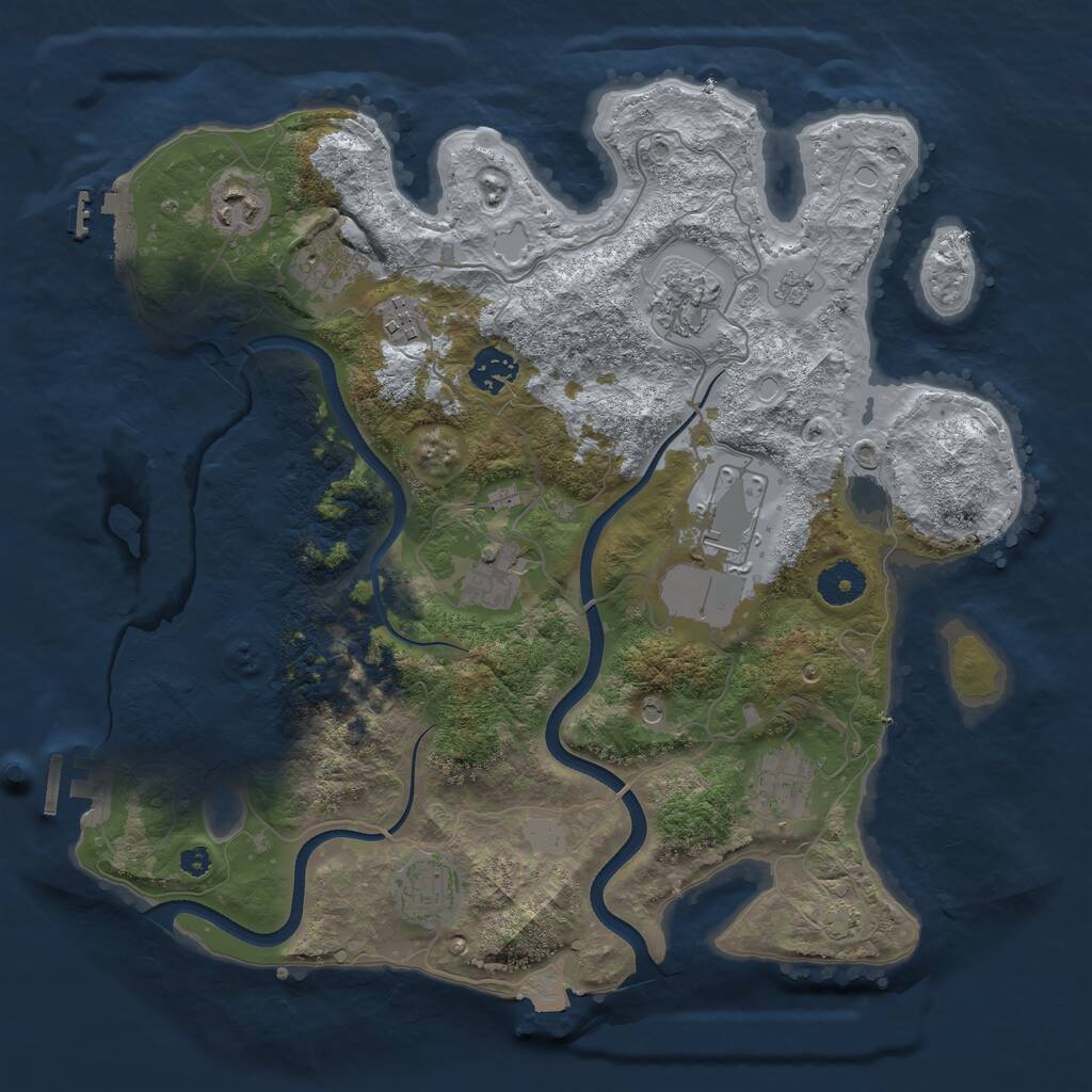 Rust Map: Procedural Map, Size: 3600, Seed: 11128717, 15 Monuments