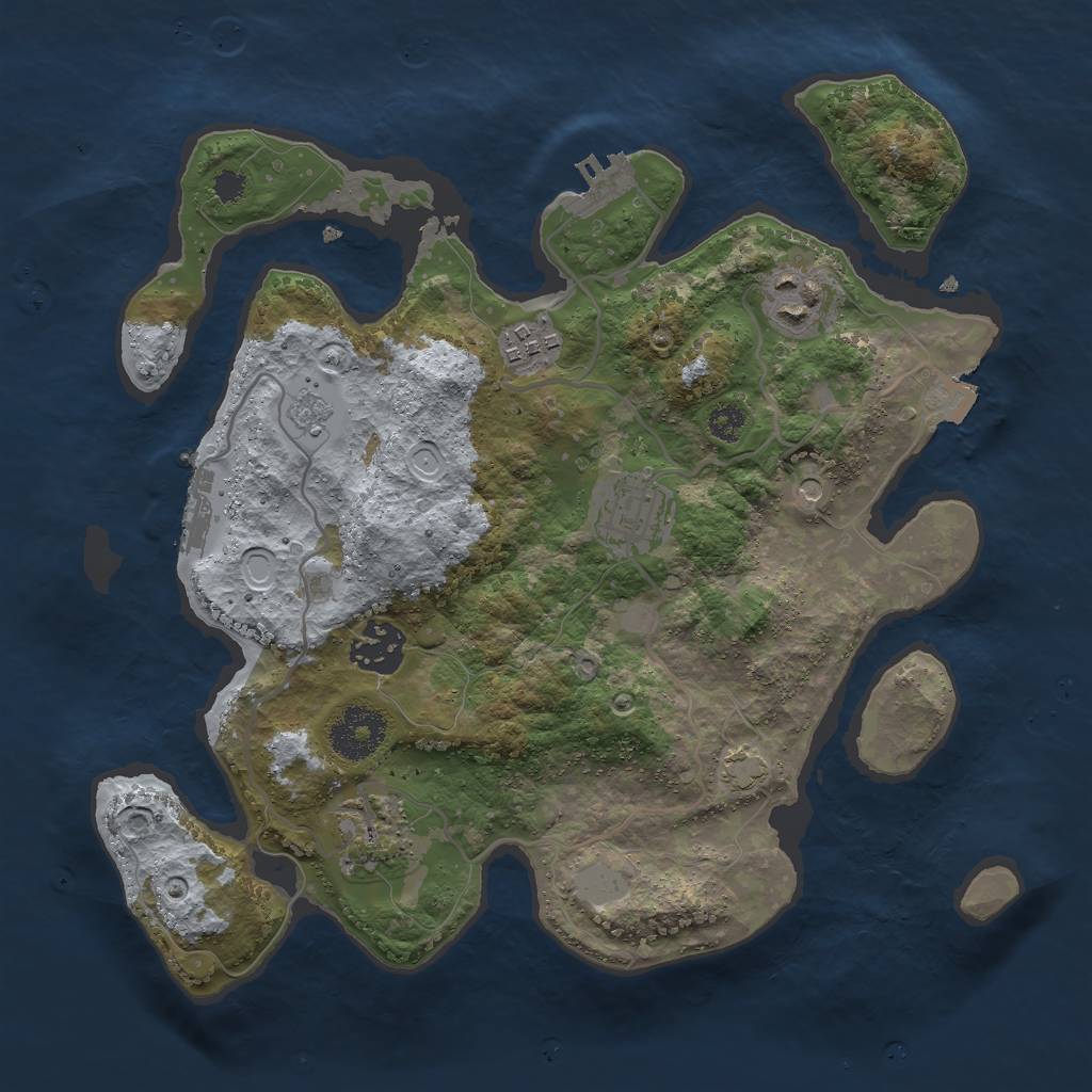 Rust Map: Procedural Map, Size: 3000, Seed: 1684683015, 13 Monuments