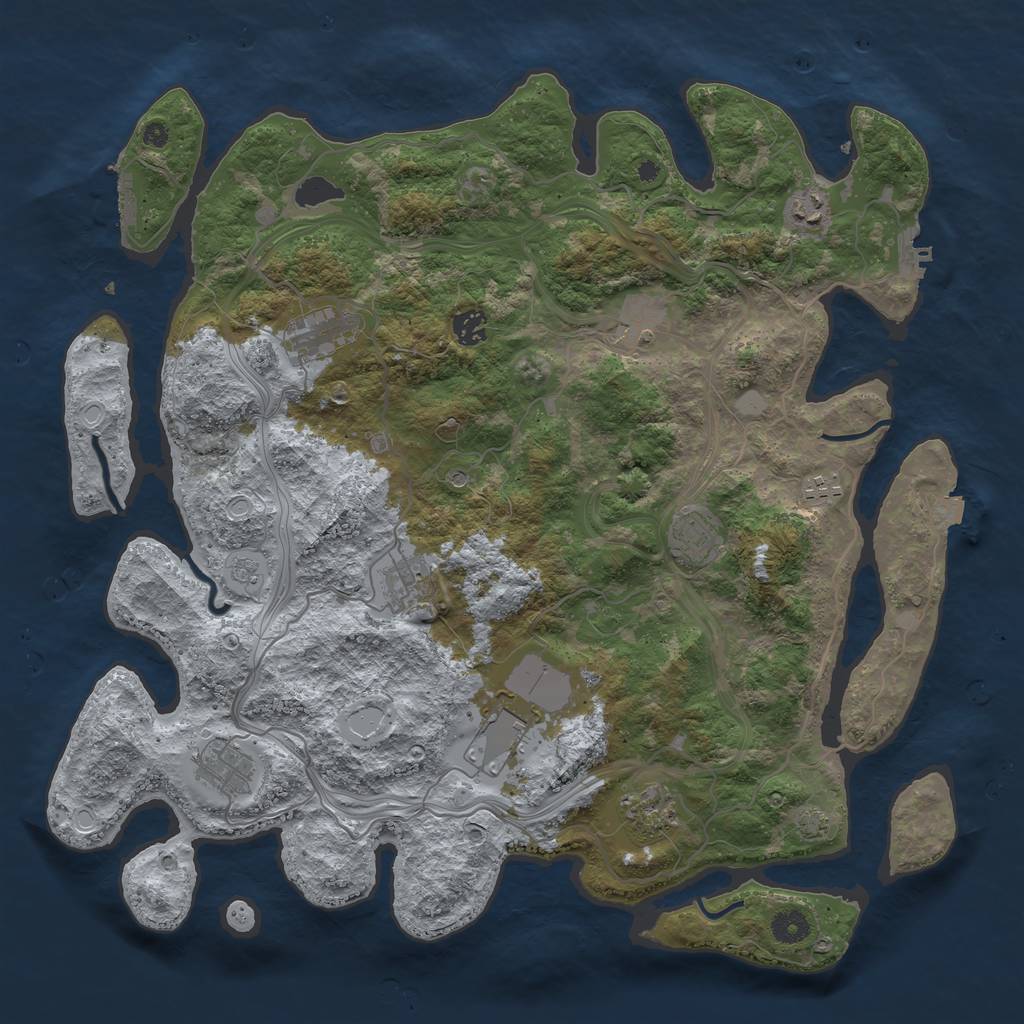 Rust Map: Procedural Map, Size: 4250, Seed: 1905683329, 18 Monuments