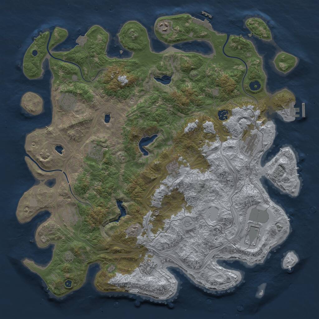 Rust Map: Procedural Map, Size: 4500, Seed: 1715131757, 16 Monuments