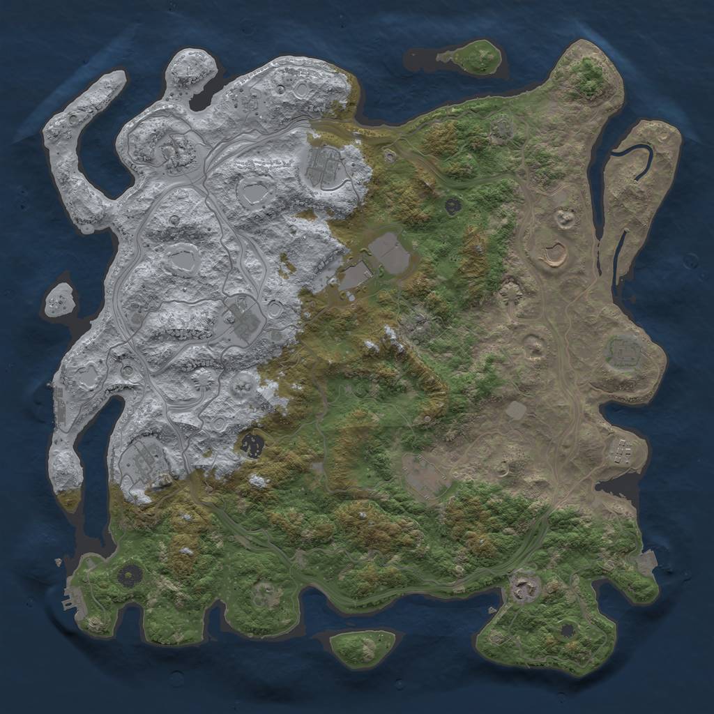 Rust Map: Procedural Map, Size: 4500, Seed: 325783, 19 Monuments