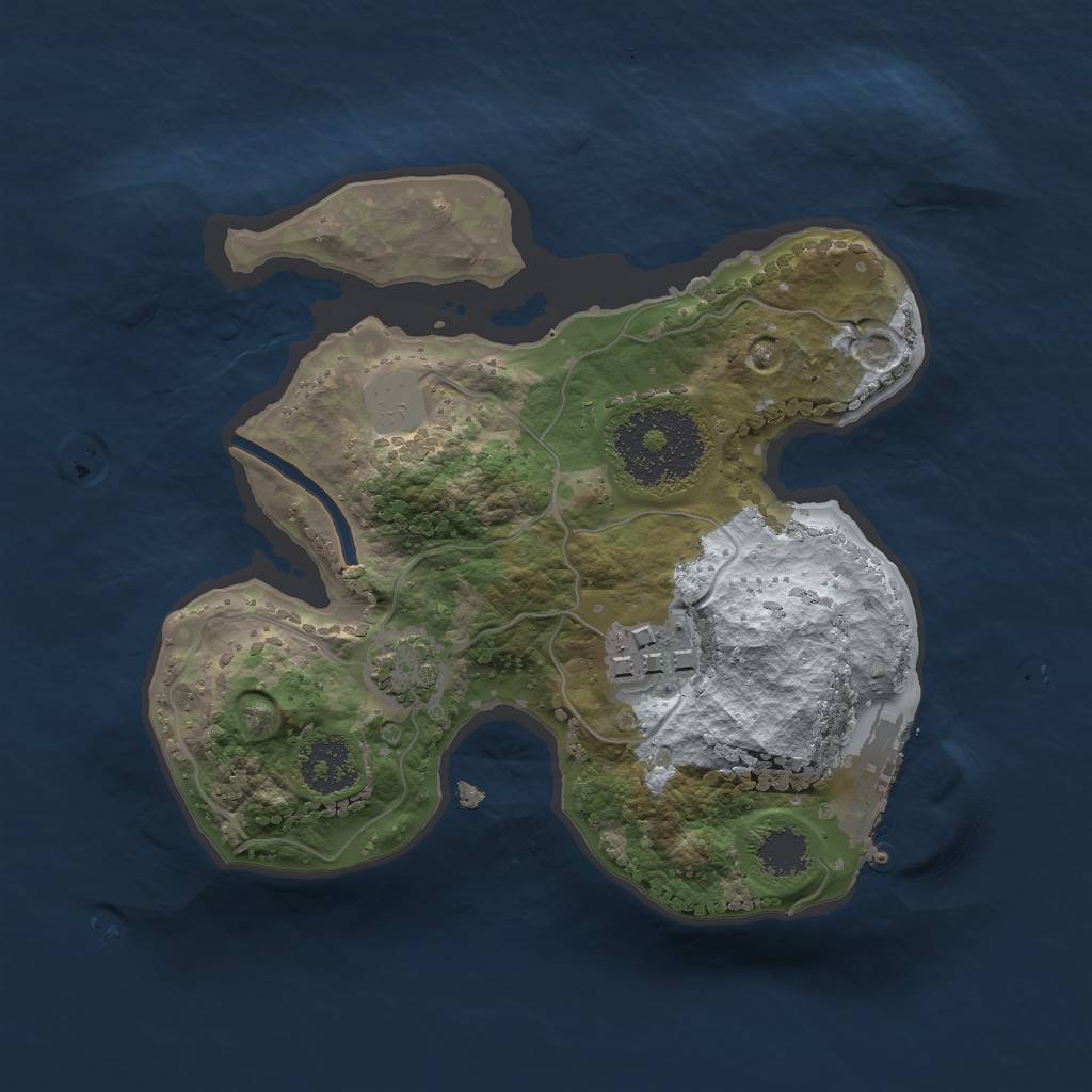 Rust Map: Procedural Map, Size: 2000, Seed: 743641748, 6 Monuments