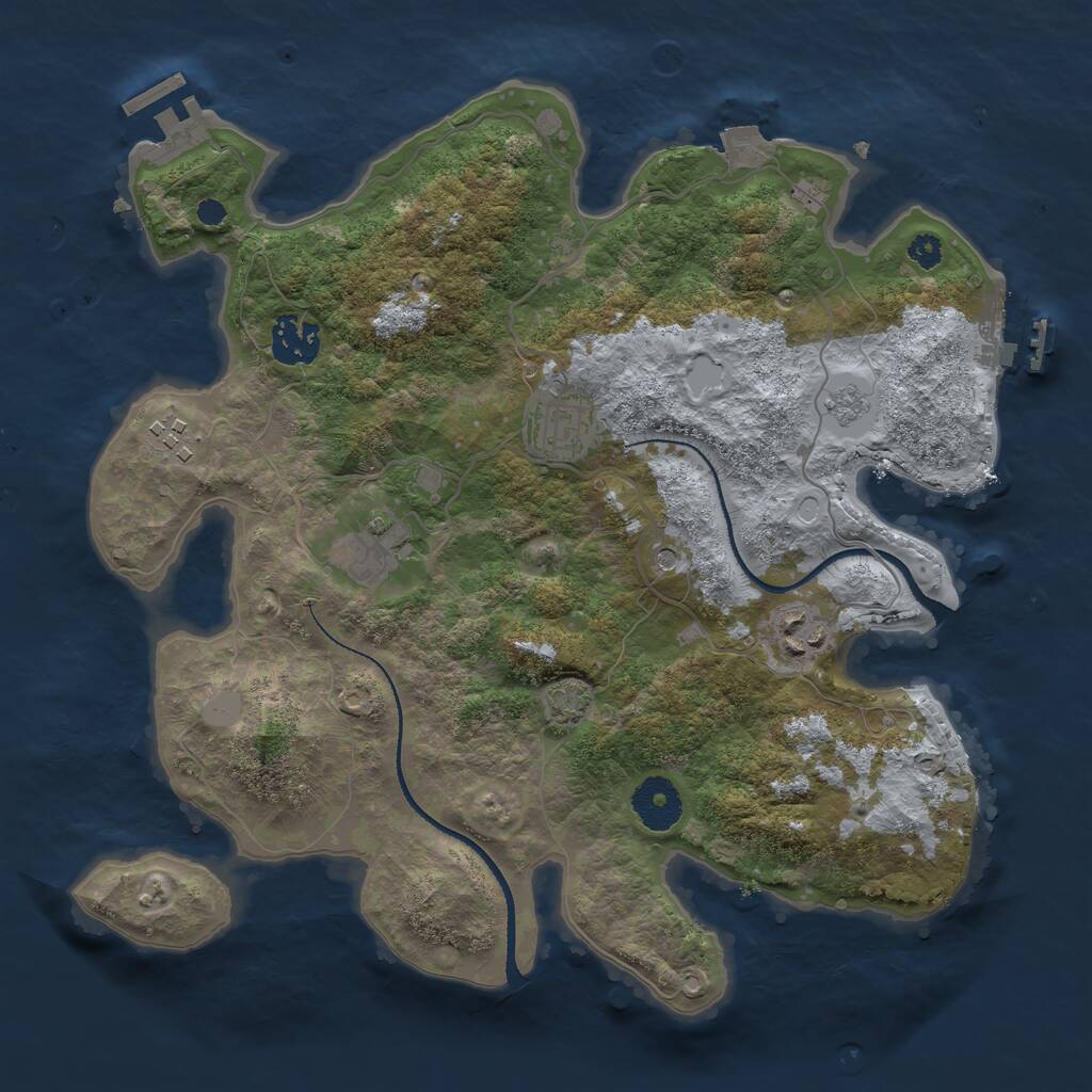 Rust Map: Procedural Map, Size: 3250, Seed: 1681757632, 11 Monuments