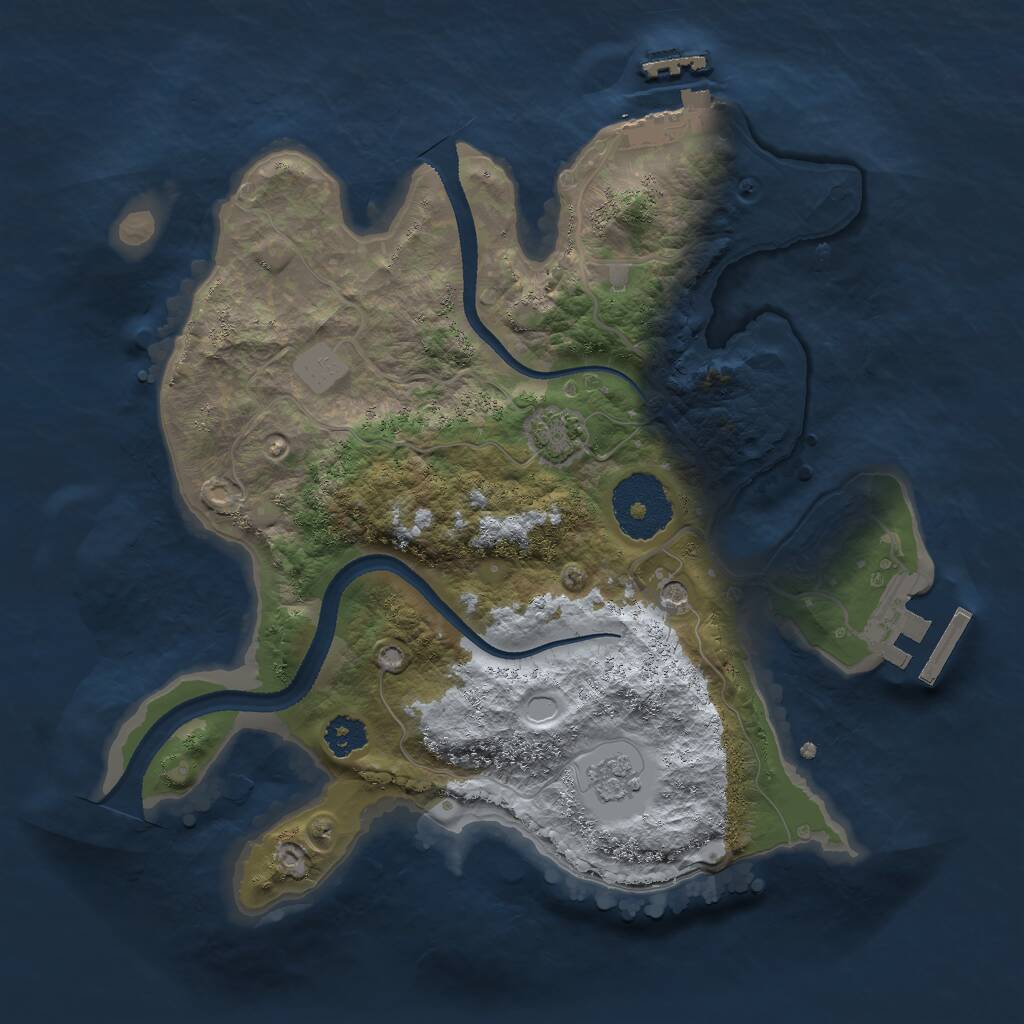 Rust Map: Procedural Map, Size: 2500, Seed: 342, 6 Monuments
