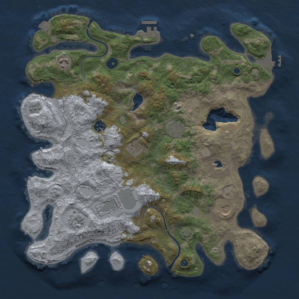 Rust Map: Procedural Map, Size: 4000, Seed: 16219, 14 Monuments