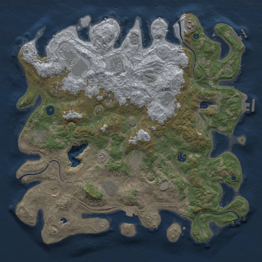 Rust Map: Procedural Map, Size: 4300, Seed: 4510, 17 Monuments