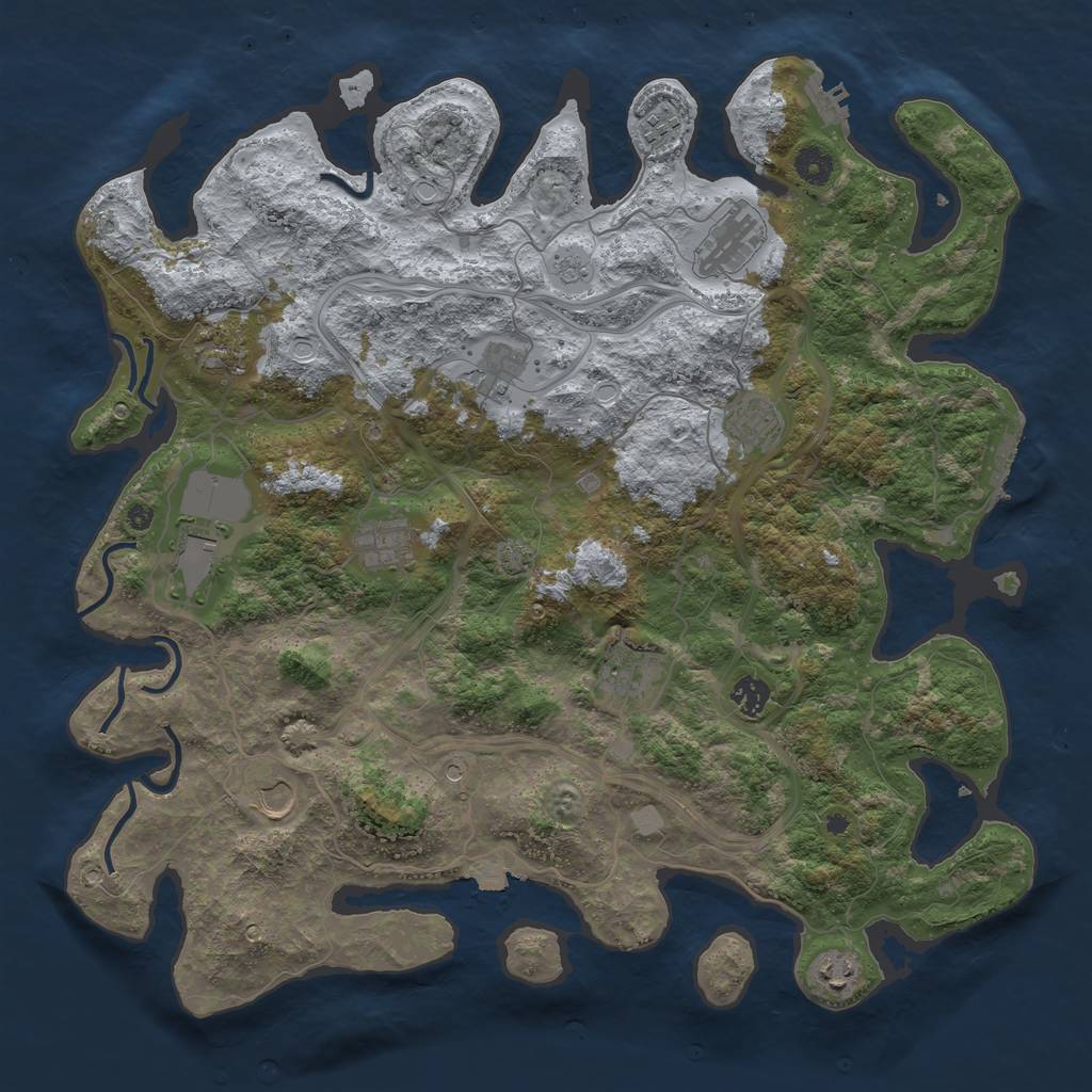 Rust Map: Procedural Map, Size: 4300, Seed: 4510, 19 Monuments