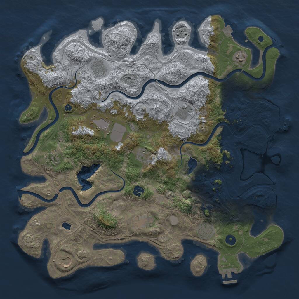 Rust Map: Procedural Map, Size: 4300, Seed: 4510, 17 Monuments