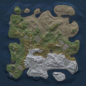 Thumbnail Rust Map: Procedural Map, Size: 3600, Seed: 11002, 17 Monuments