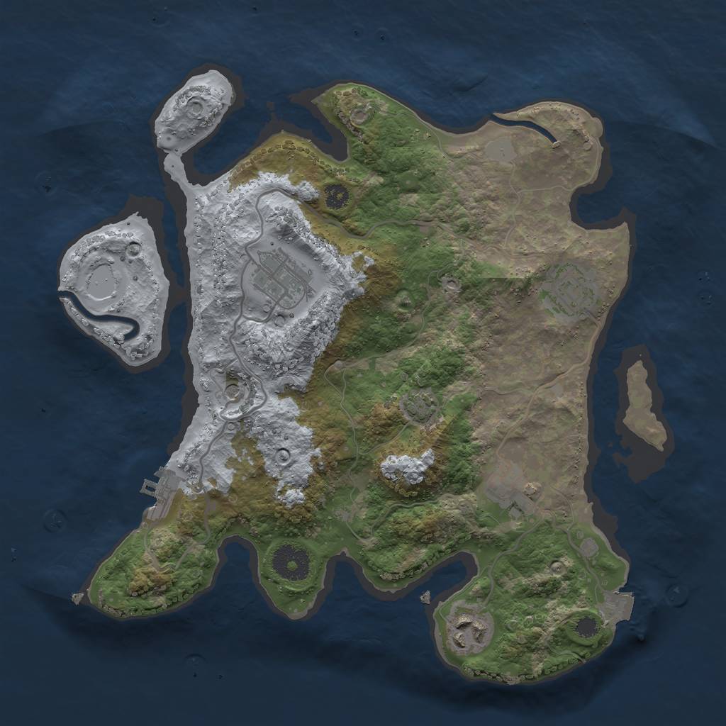Rust Map: Procedural Map, Size: 3000, Seed: 23641, 10 Monuments