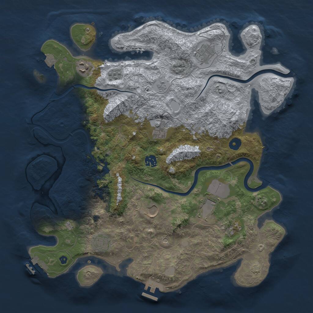 Rust Map: Procedural Map, Size: 3872, Seed: 13825, 15 Monuments