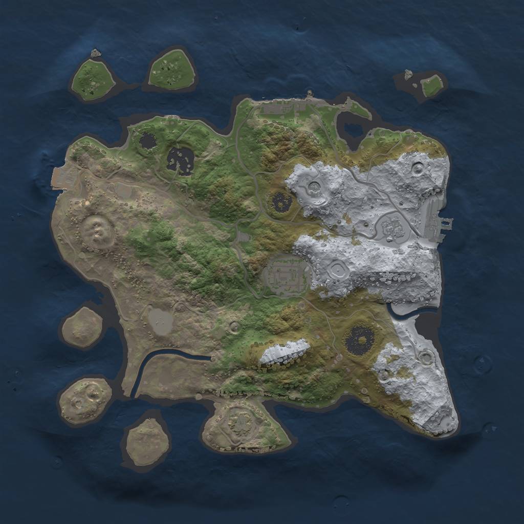 Rust Map: Procedural Map, Size: 2700, Seed: 940657188, 10 Monuments