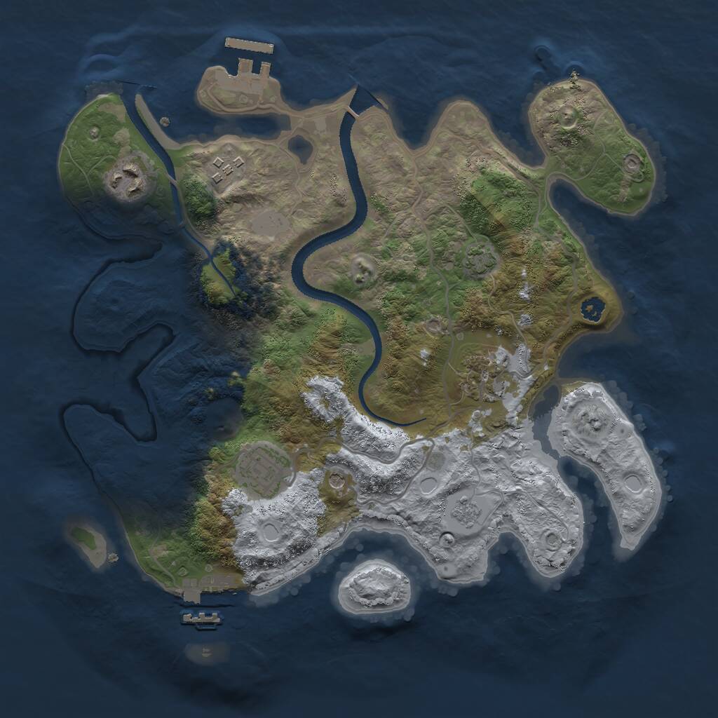 Rust Map: Procedural Map, Size: 3000, Seed: 1094455386, 10 Monuments